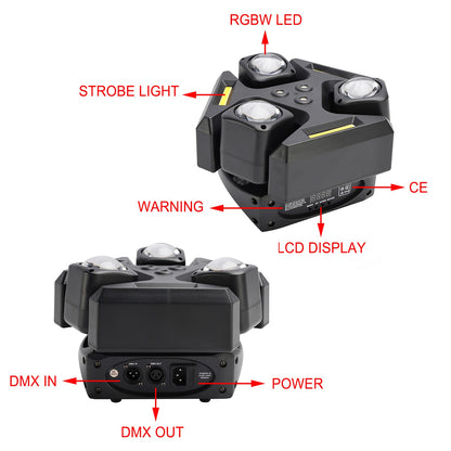150W RGBW Rotating Laser Light DJ Stage Effect Party Beam Disco Show Bar Light