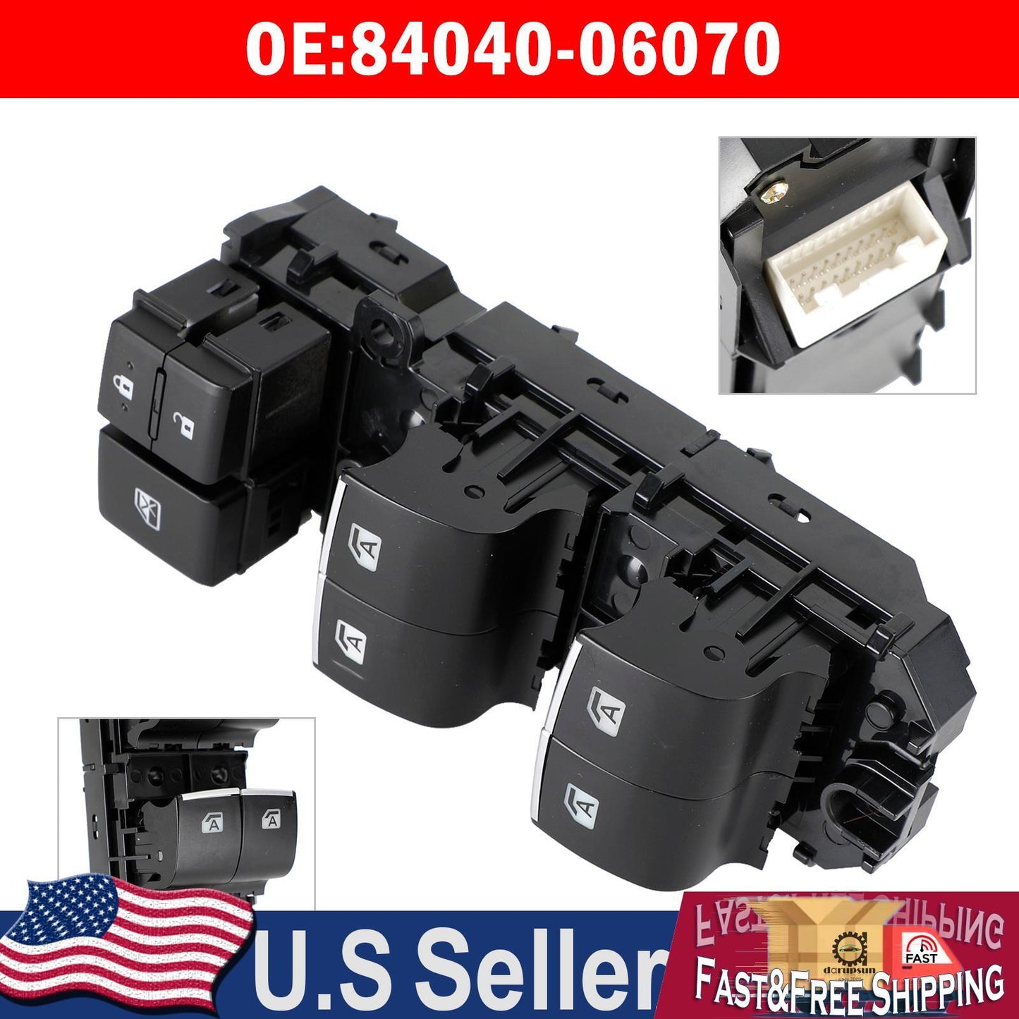 Driver Side Master Power Window Switch for Toyota Camry 84040-06070 2018-2020