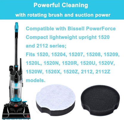 6PCS Foam Filters For Bissell PowerForce Compact 1520 2112 Series Vacuum 1604896