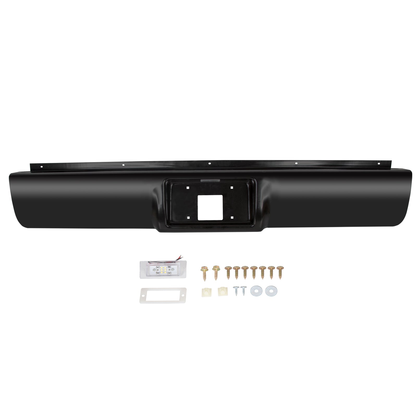Solid Spare For 1988-1998 Chevy GMC C/K1500 2500 3500 Rear Bumper Roll pan w/ License Plate