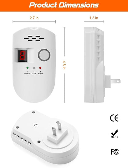 Digital Gas Leak Detector Alarm Sensor Propane Butane Methane Natural Gas Catch