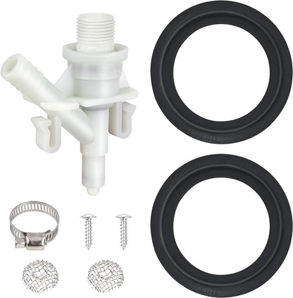 Fit Dometic Pedal Flush Toilet Water Valve RV 300 310 320 with two gaskets