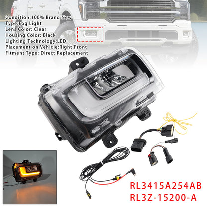 Right LED Front Fog Light Lamp For Ford F150 2024-2025 RL3415A254AB RL3Z-15200-A