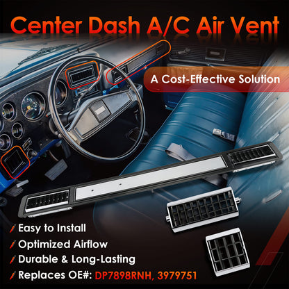 DP2560 Center Dash A/C Air Vent Trim Plate For 1973-1980 Chevy GMC Truck 3979751