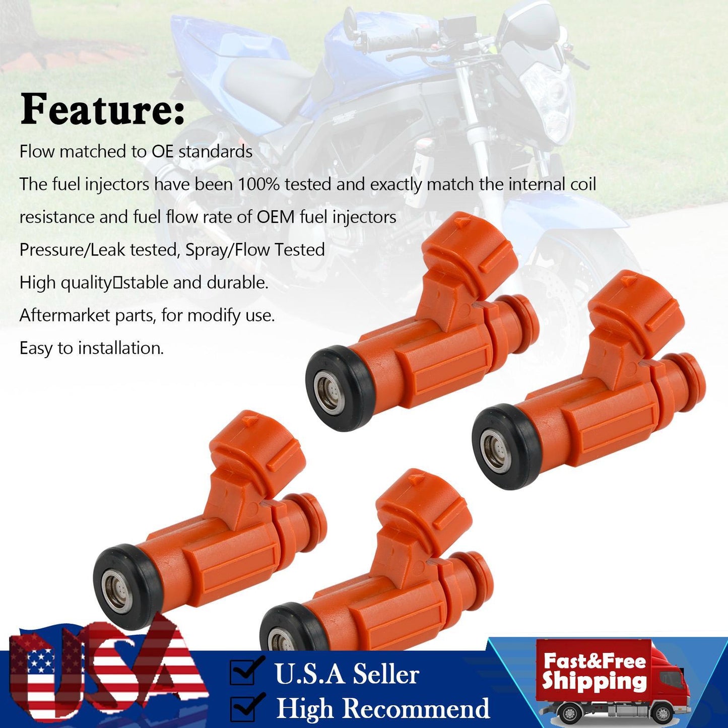 4* Fuel Injector 15710-17G00 For Suzuki GSX-R600/750 Vstrom 650 SV650 2003-2007