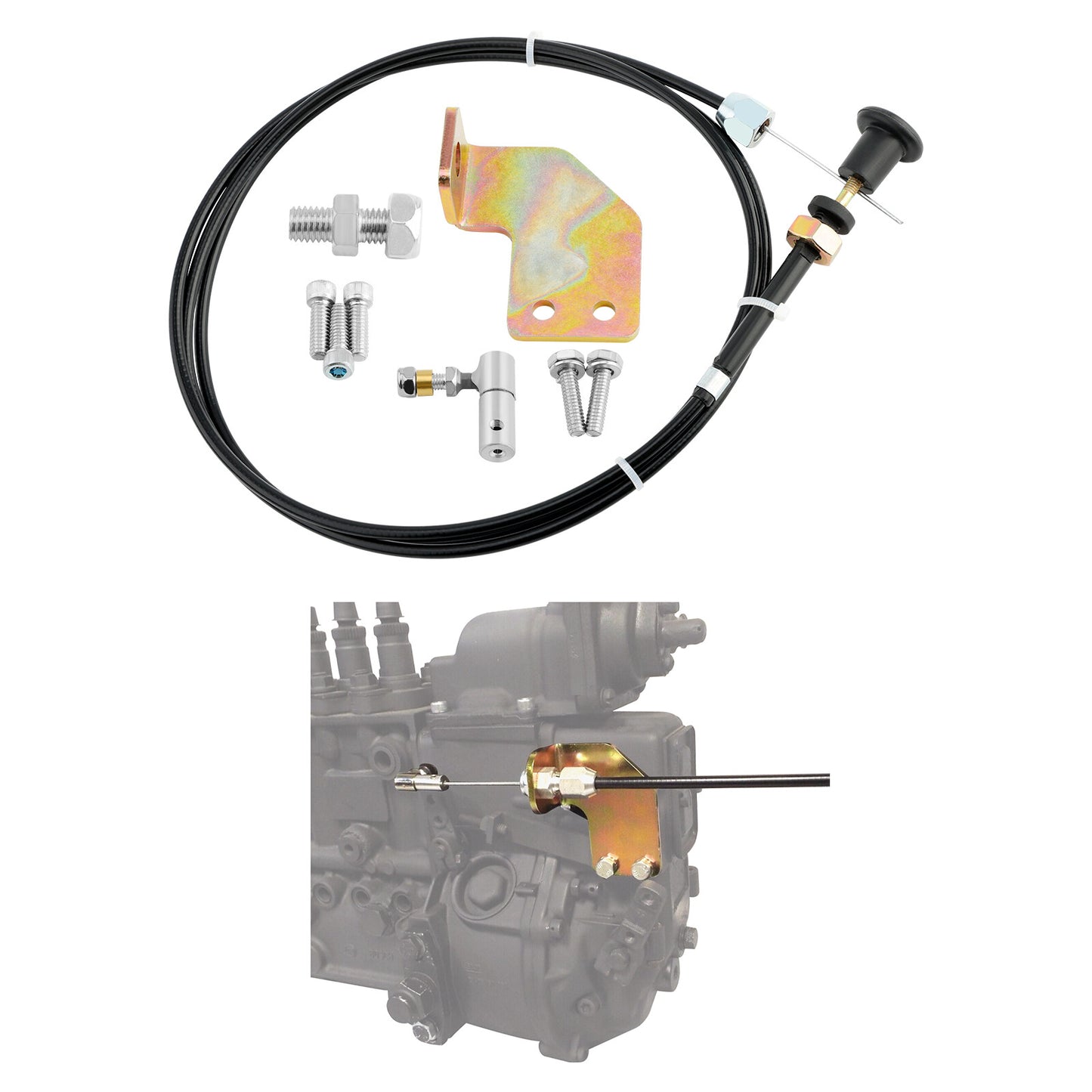 P7100 P-pump Manual Fuel Shut Off Solenoid Cable Kit For Dodge Cummins 12V 6/4bt