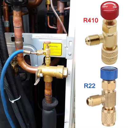 2PCS R410 R22 Refrigerant Service Charging Shut off Adapter Control Valve HVAC