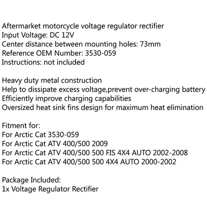 Voltage Regulator Rectifier For Arctic Cat ATV 400/500 FIS 4X4 AUTO 2000 2008 US
