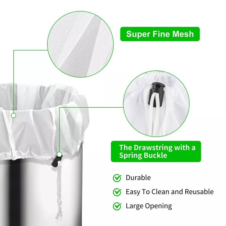 3x Drawstring Straining Brew Bag Extra Large Fine Mesh for Fruit Grape Wine Beer