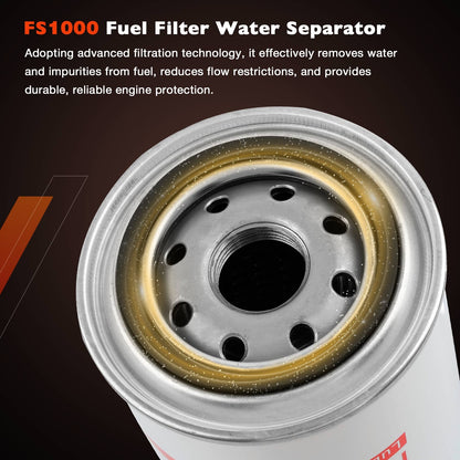 6x FS1000 Fuel Filter Water Separator Set Fits Freightliner Cummins C15 ISL9 M11