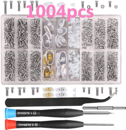 Eyeglass Screws Nut Nose Pads Screwdriver Watch Glasses Optical Repair Tools Kit