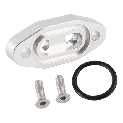 Twin Turbo Dual 1/8" NPT Oil Feed Line Adapter Plate for LS1 LSX LS3 LS2 LQ4