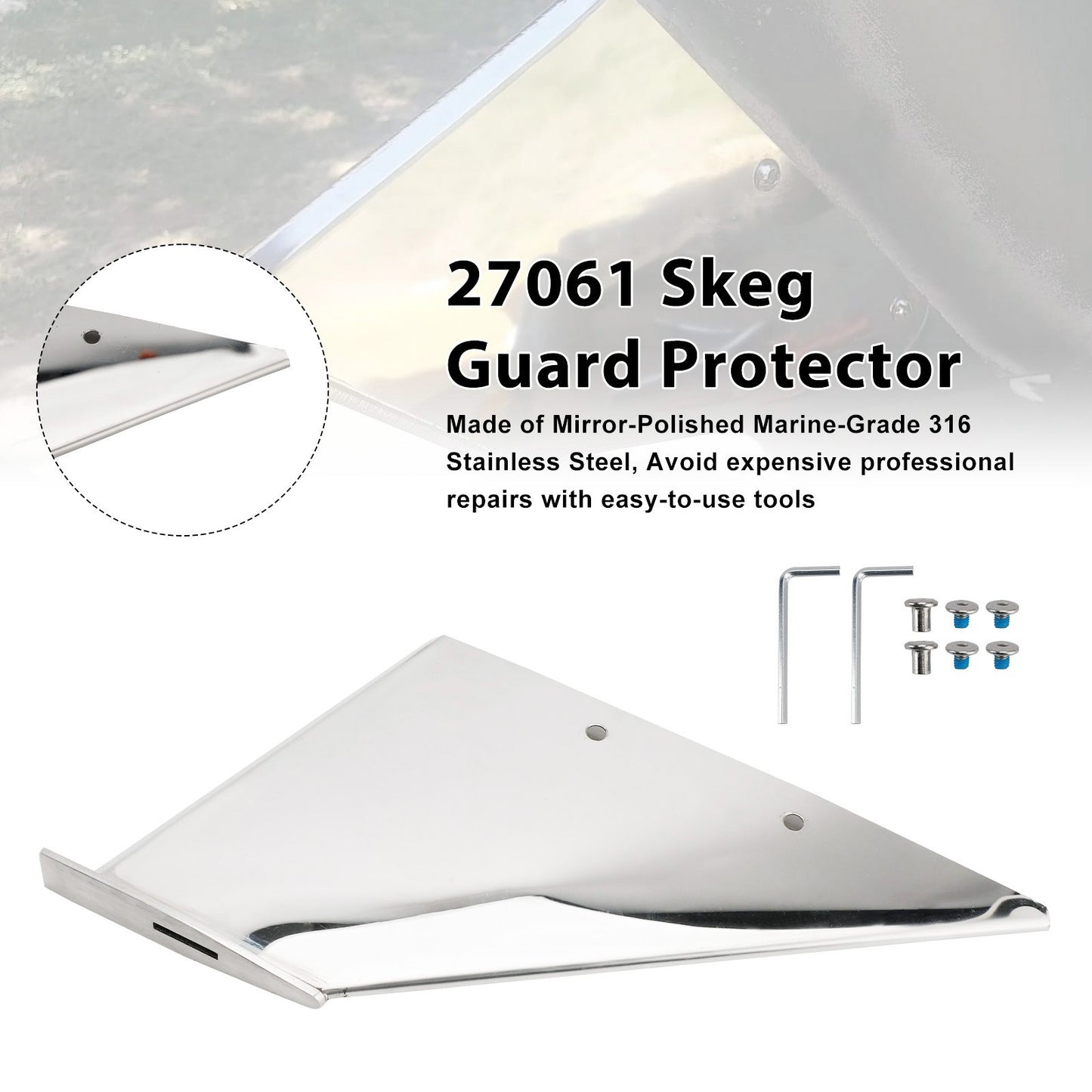 27061 Skeg Guard For Mercury 75HP 90HP 115HP 175HP Mariner 135 150 175 200HP