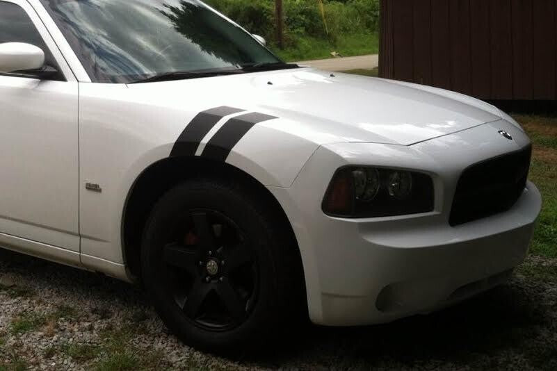 4" Dual Fender Stripe Hash Mark Stripe Decal Graphic Kit For Dodge Charger