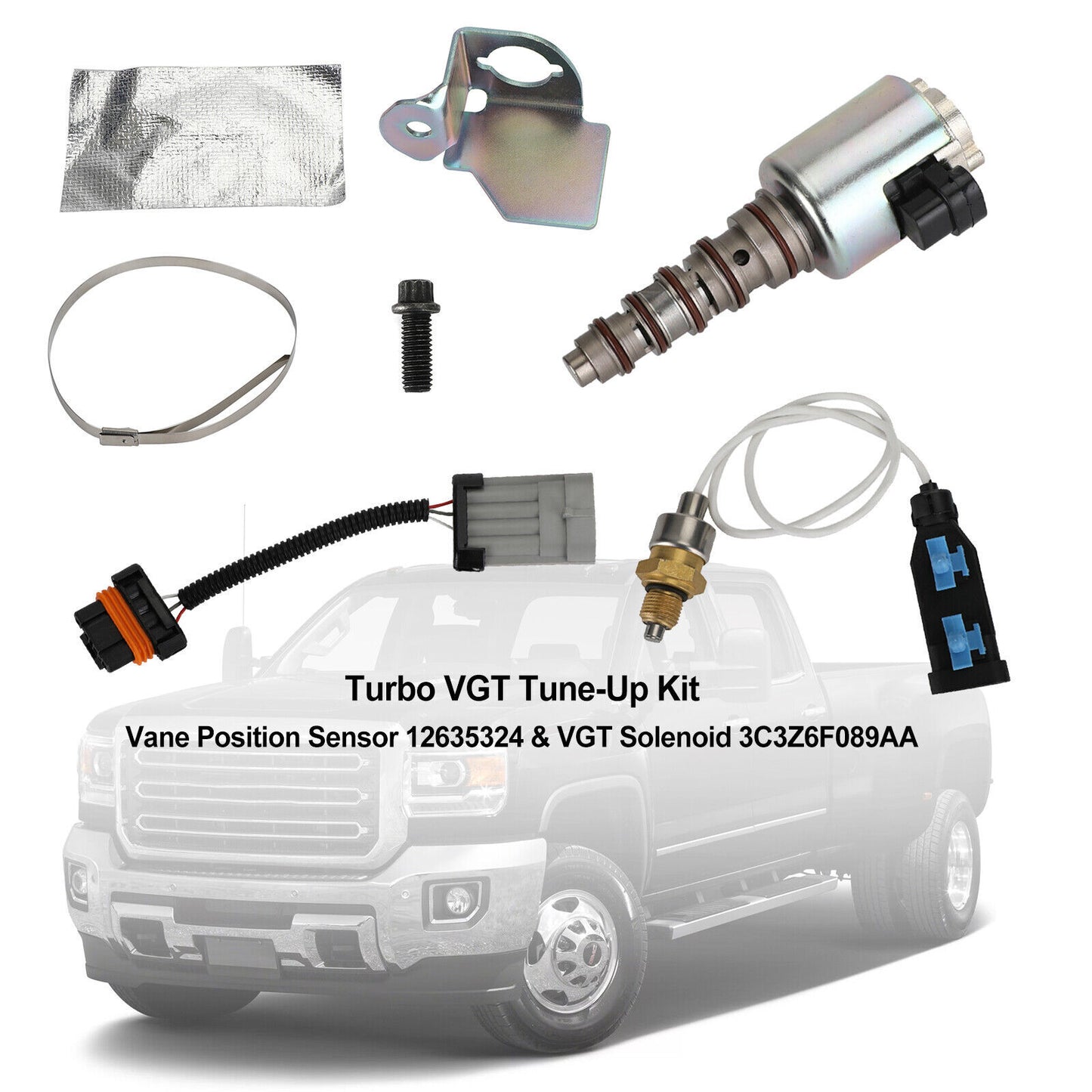 Turbo VGT Tune-Up Kit-Vane Position Sensor 12635324 & VGT Solenoid 3C3Z6F089AA U