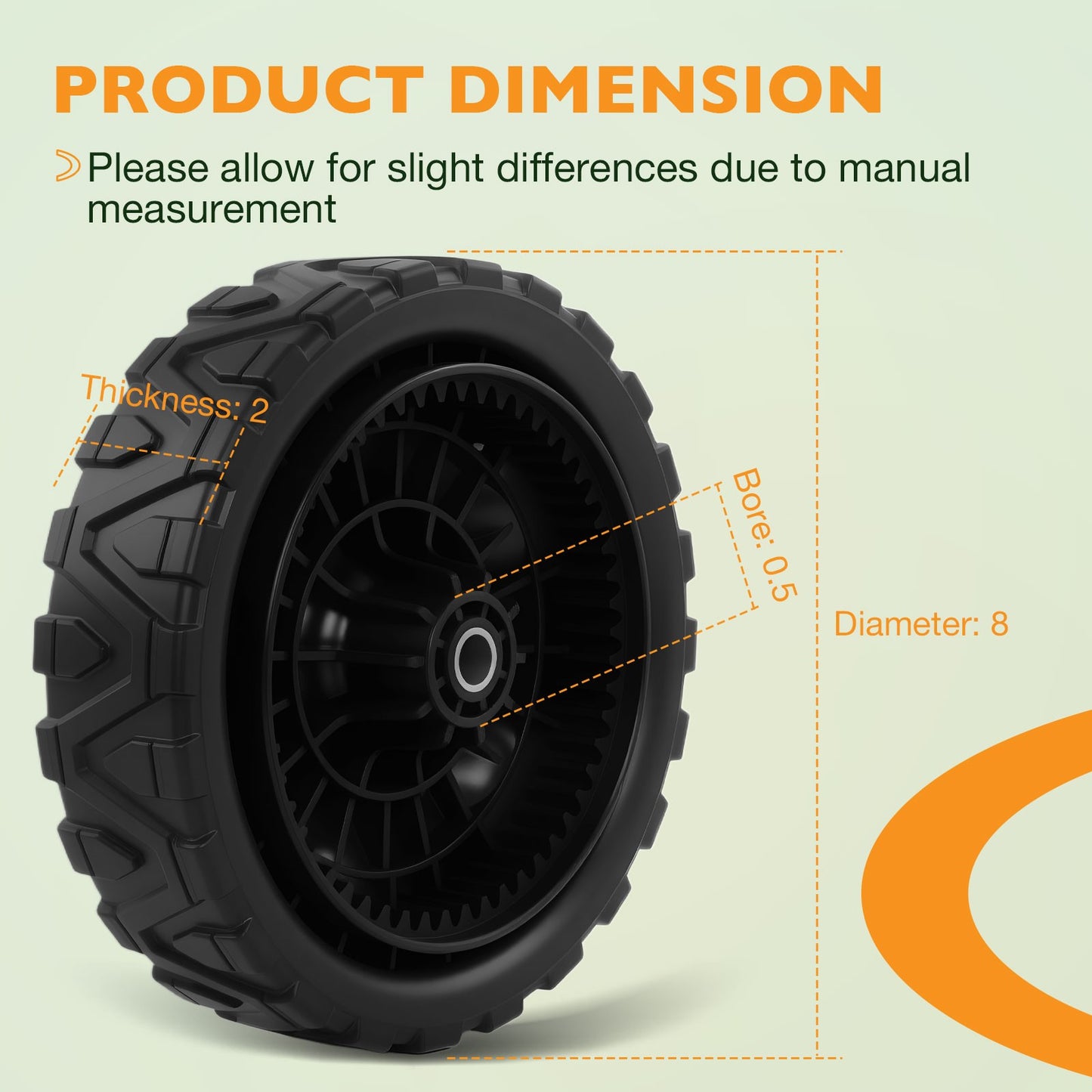 2x 8" Lawn Mower Wheel For Brute Craftsman Yard Machine Cub Cadet MTD 634-05040