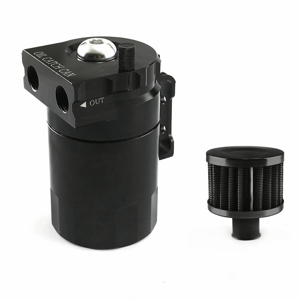 Universal Aluminum Oil Catch Can Kit Reservoir Baffled Tank with Breather Filter
