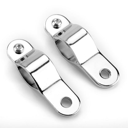 2x Adjustable 30-35MM Bull Bar Clamp Foglight Chrome Bracket Mount Motorcycle