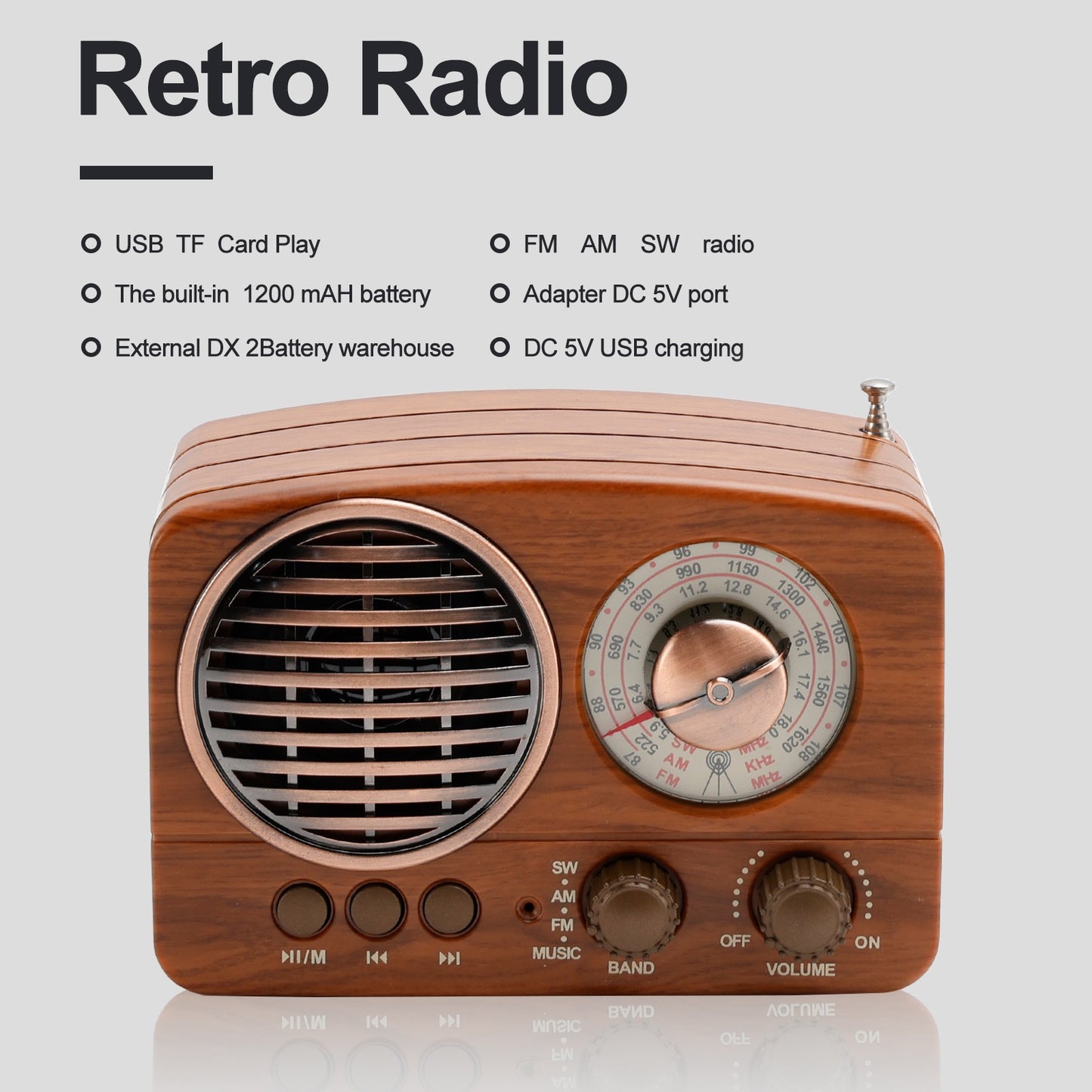 Retro-Style Decorative Radio Mini Multifunction Music Player Bluetooth Speaker*