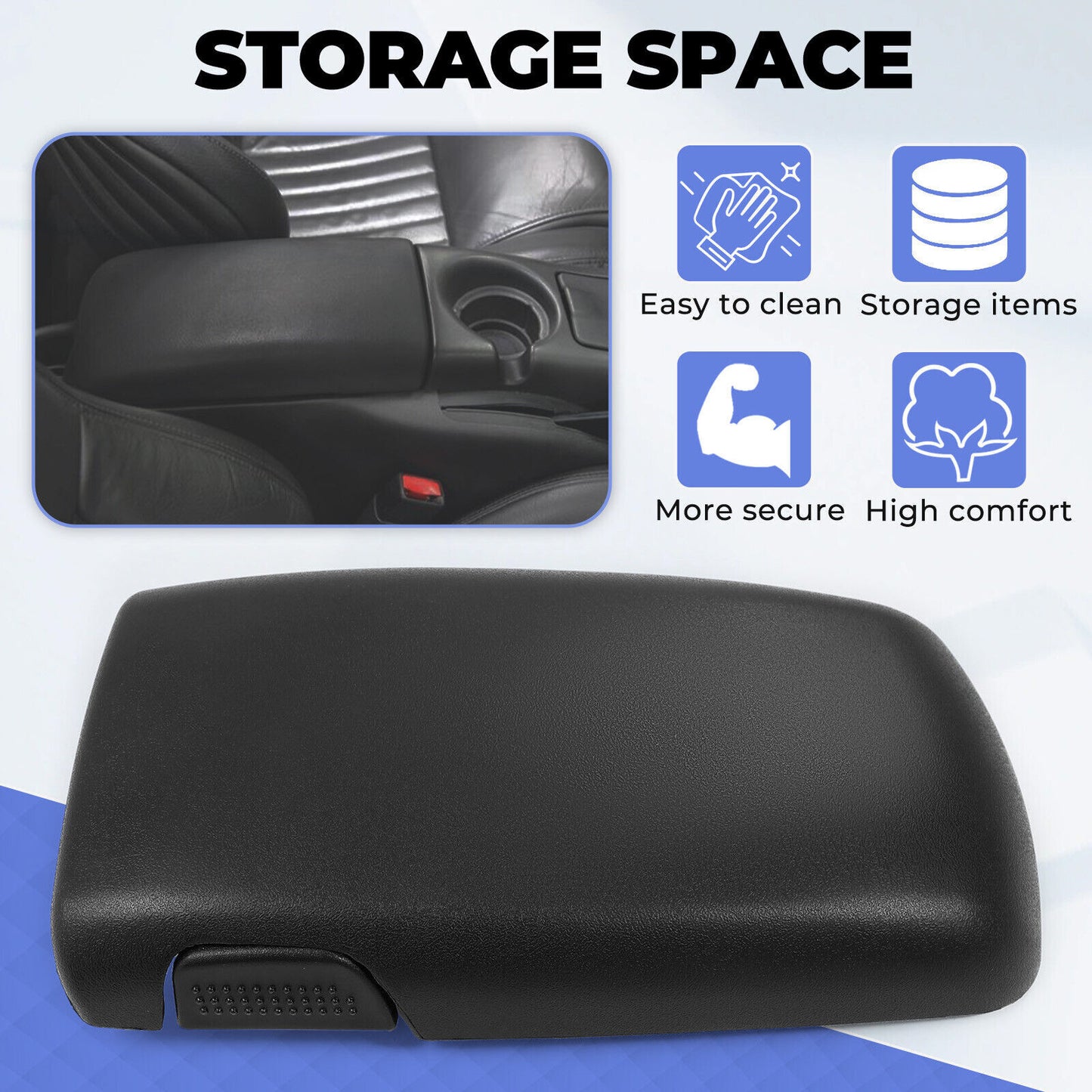 Solid Spare Console Door Lid Armrest #10421355 Ebony Black For Camaro / Firebird 1997-2002