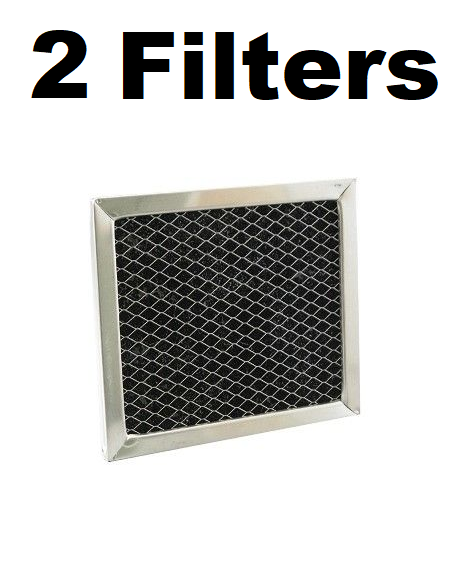 Solid Spare (2) Charcoal Carbon Filters for GE WB02X11000 10-13/16 x 13-5/16" x 3/32