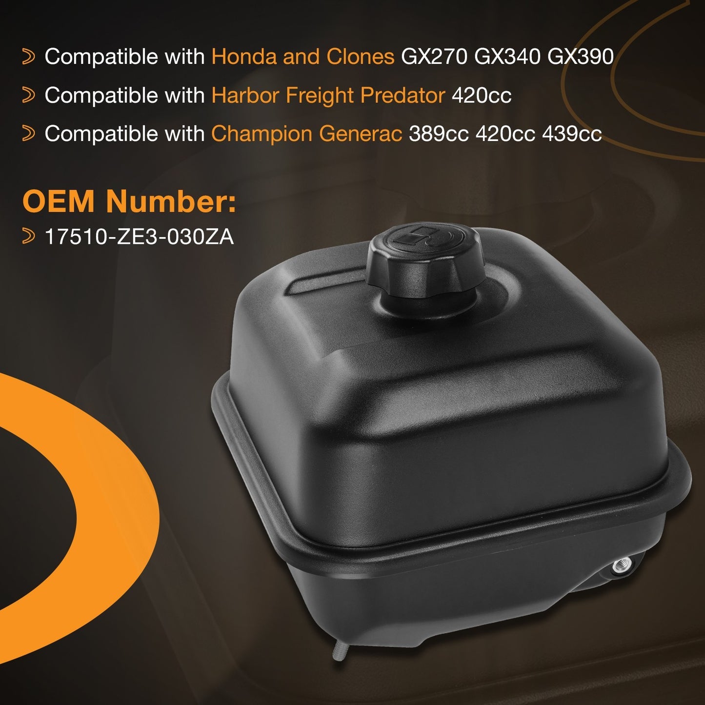 Fuel Gas Tank For Honda Clones GX390 GX340 GX270 Predator 420CC 17510-ZE3-030ZA