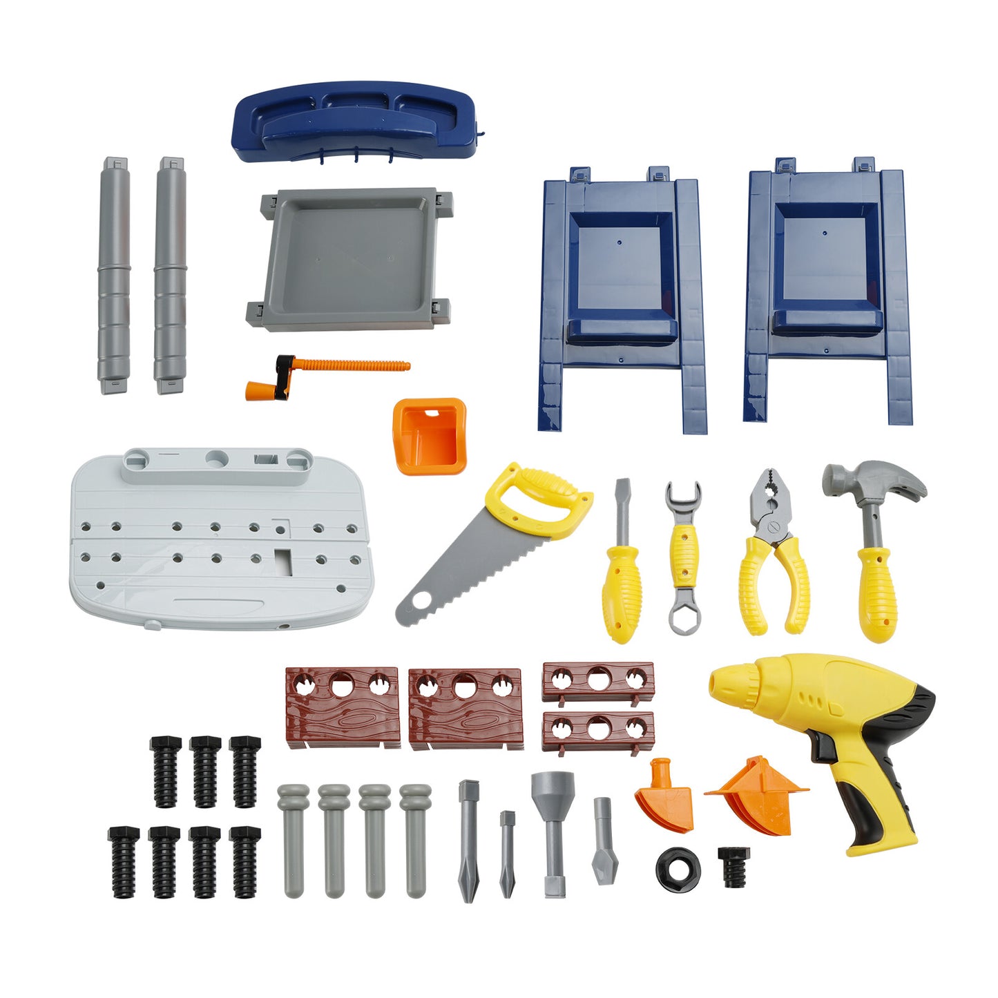 37+Pcs Kid Workbench Electric Drill Tool Pretend Play Workshop Construction Toy
