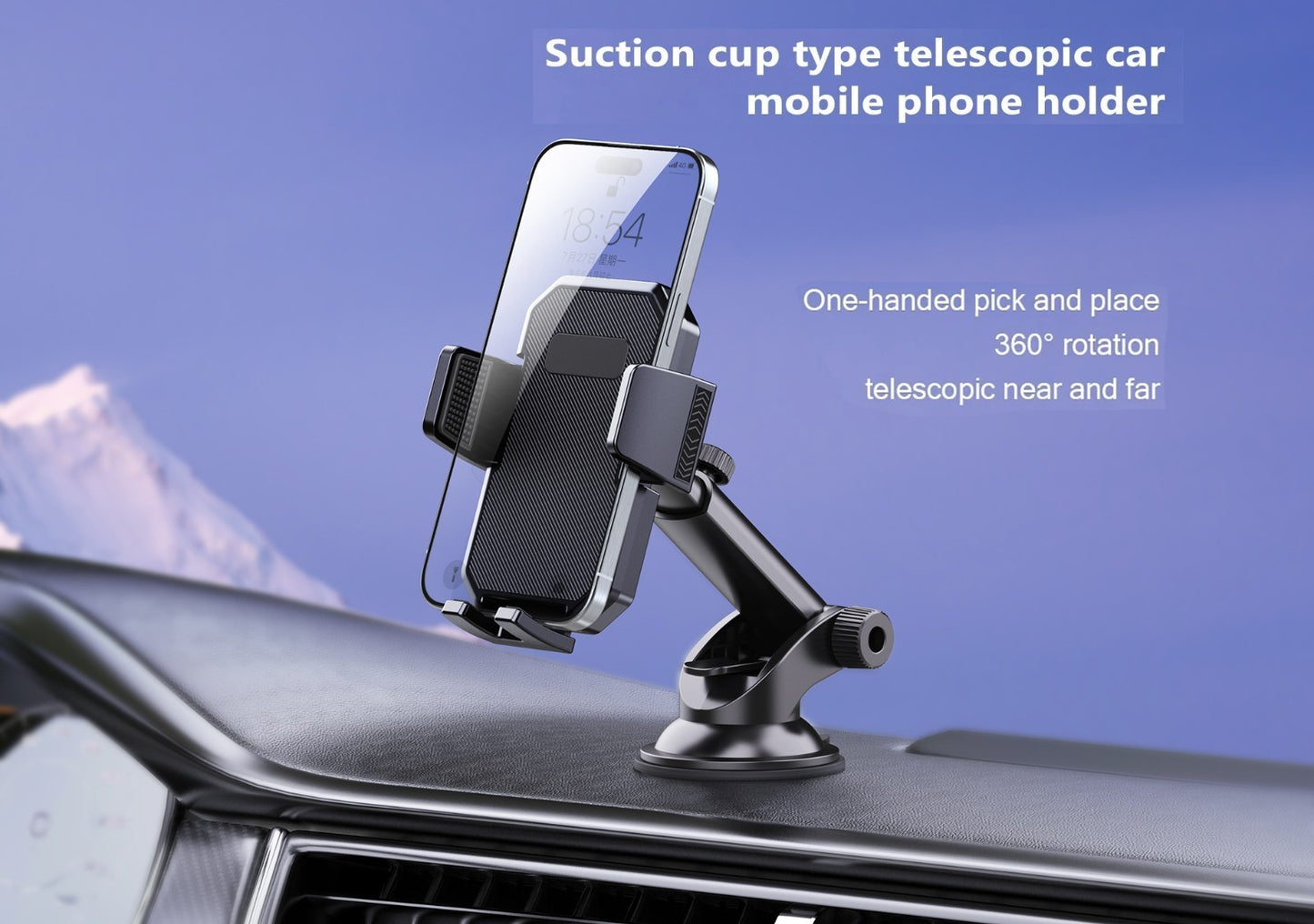 Phone Holder for Your Car, Strong Suction Cup Phone Mount for Dashboard
