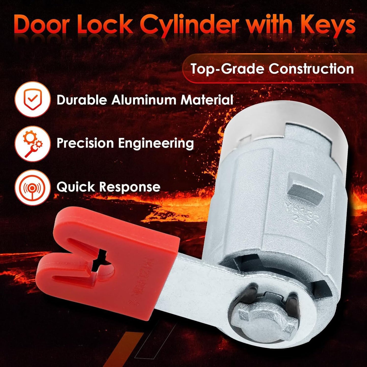 Door Lock Cylinder w/ Keys For 2007-14 Chevy GMC Silverado Sierra 1500 Cadillac