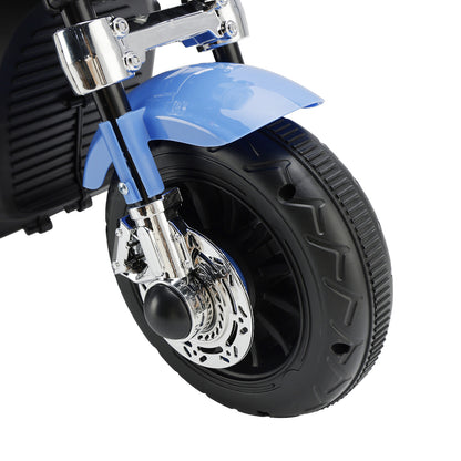 3 Wheel Kids Ride On Motorcycle 6V Powered Electric Dual Drive Toy Car Blue