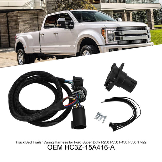 Solid Spare Truck Bed Trailer Wiring Harness for Ford Super Duty F250 F350 F450 F550 17-22
