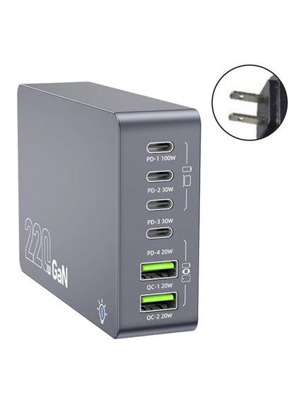F8A Charging Station USB 6-Port Fast Charger PD100W Charging Stand Smart Charger