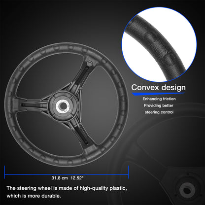 13 Ft Feet Boat Rotary Steering Cable w/ Wheel Kit For Outboard Marine SS13713