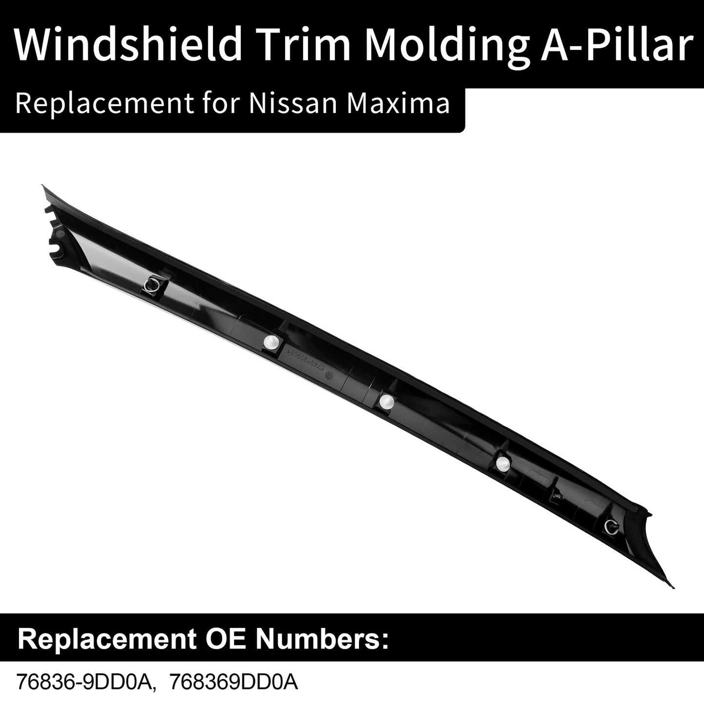 Front Right Windshield A-Pillar Window Trim Molding Fit 2016-2020 Nissan Maxima