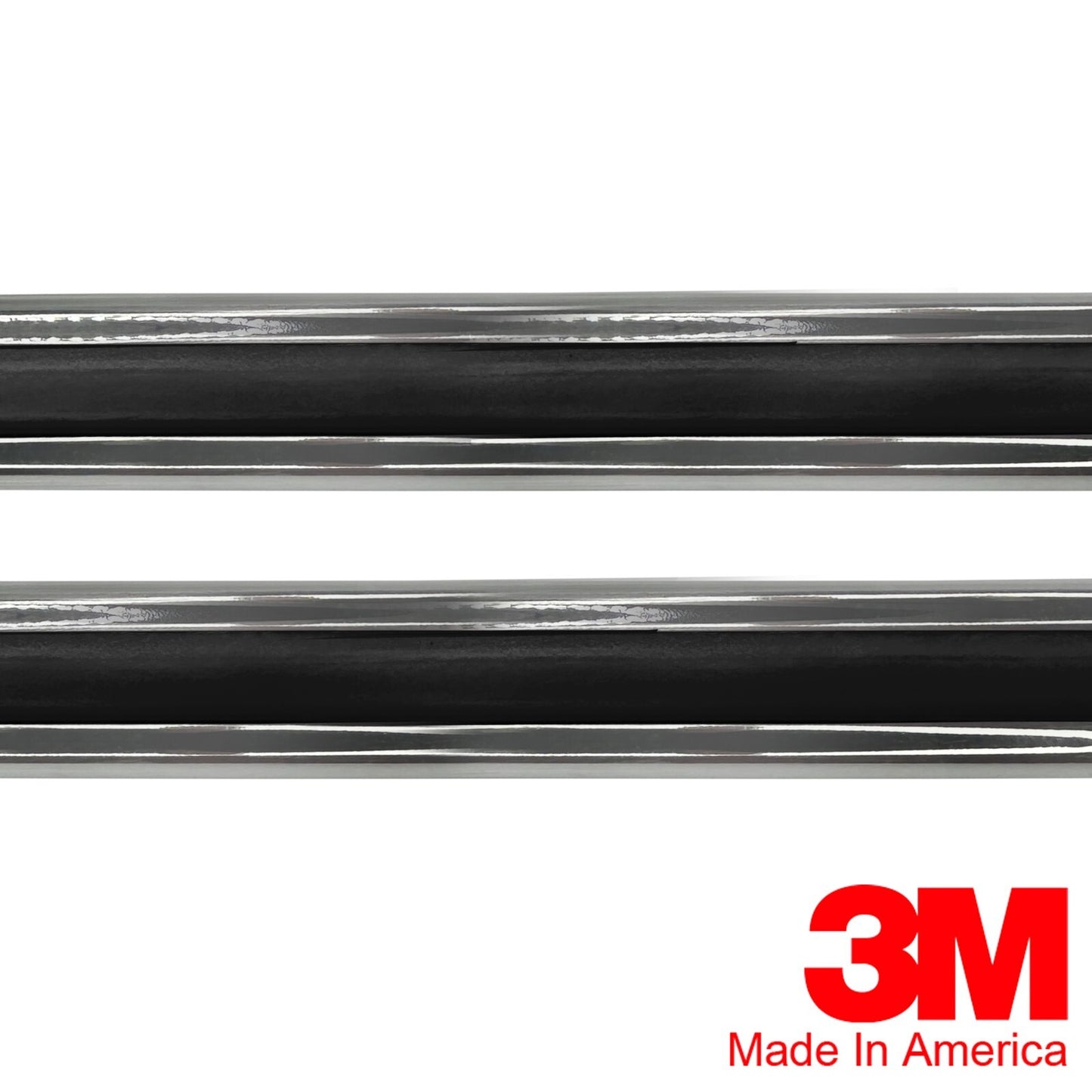 Vintage Style 1 1/8" Black & Chrome Side Body Trim Molding