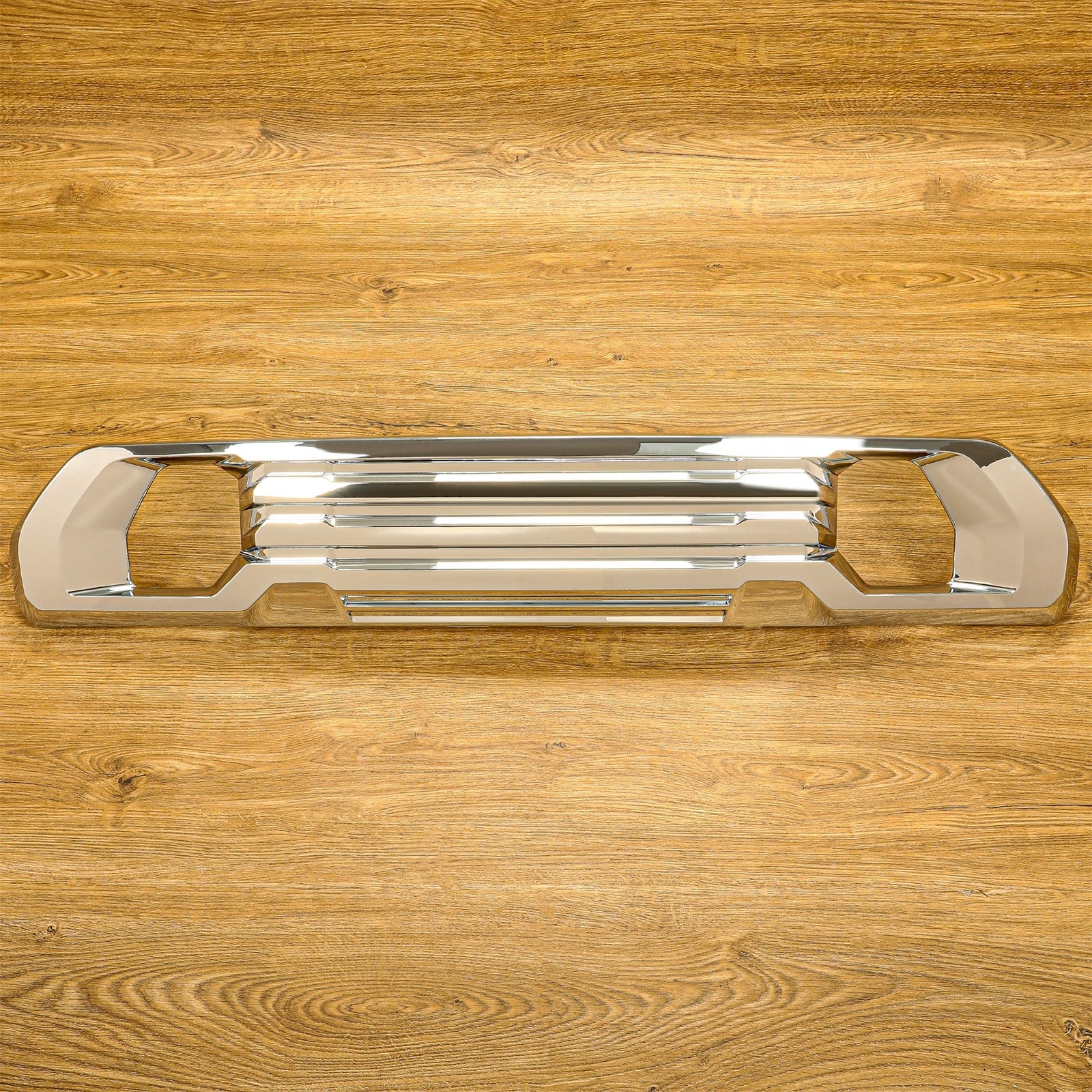 Solid Spare Front Lower Bumper Filler Grille Plate Chrome For 19-21 22 GMC Sierra 1500