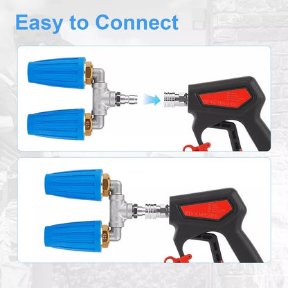 360 Rotating Pressure Washer Dual Turbo Nozzle 1/4in. Quick Connector 2.5