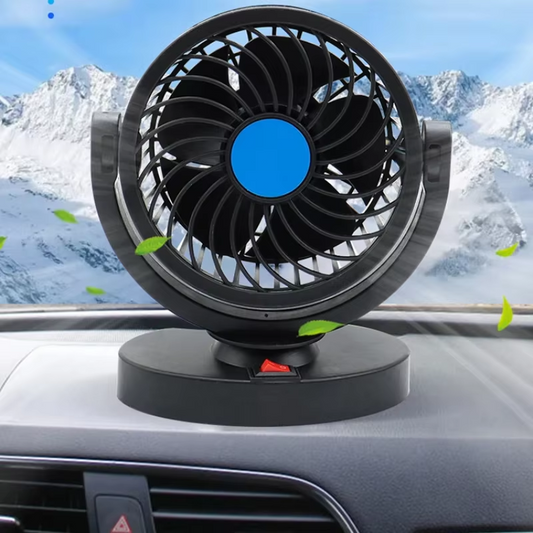 12V Powerful Quiet Car Fan USB Plug 180 + 360 degree Rotatable Cooling Fan