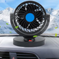 12V Powerful Quiet Car Fan USB Plug 180 + 360 degree Rotatable Cooling Fan