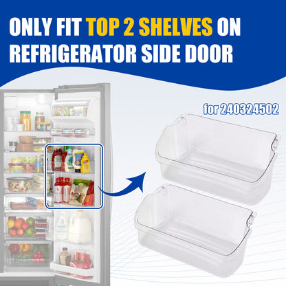 Solid Spare For 240324502 Refrigerator Door Bin Shelf For Frigidaire Kenmore New 2PC