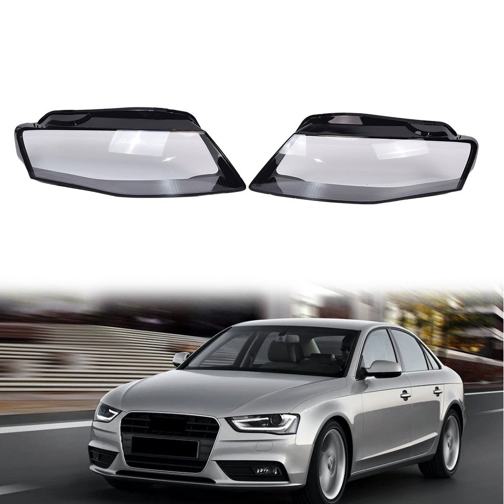 For 2009-2012 Audi A4 2PCS Left & Right  Headlamp Cover Headlight Lens Cover
