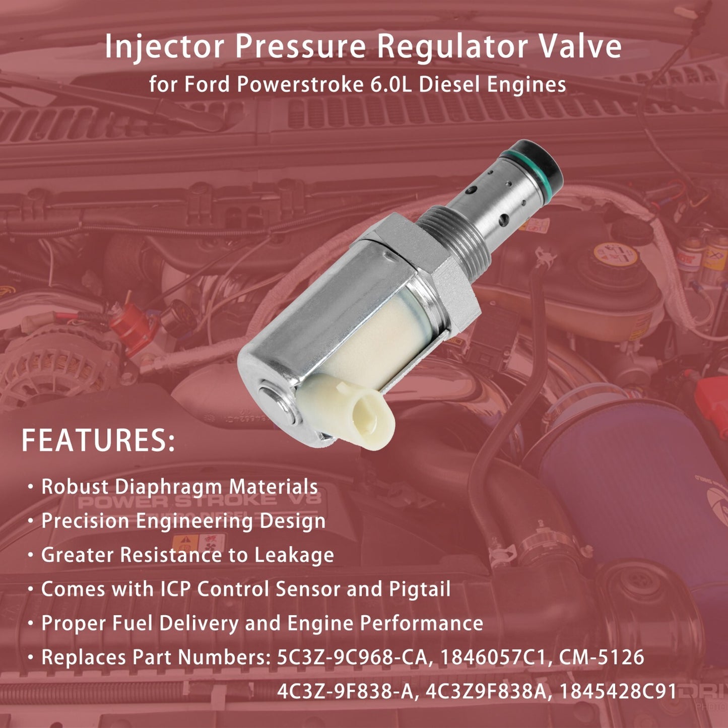 6.0 IPR Valve w/ ICP Control Sensor & Pigtail for 2003-2010 F250 F350 F450 F550