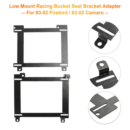 Low Mount Racing Bucket Seat Bracket Adapter For Chevy Firebird Camaro 93-2002