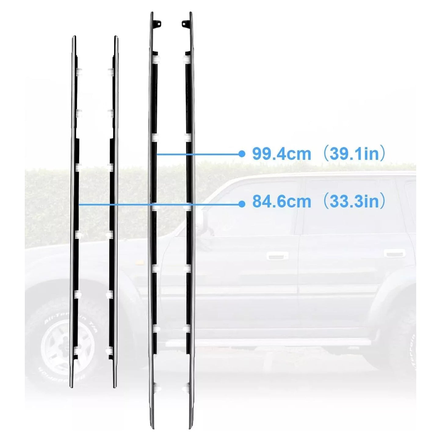 4PCS Door Belt Molding For Toyota Land Cruiser Lexus LX450 FJ80/ FZJ80/ HDJ80