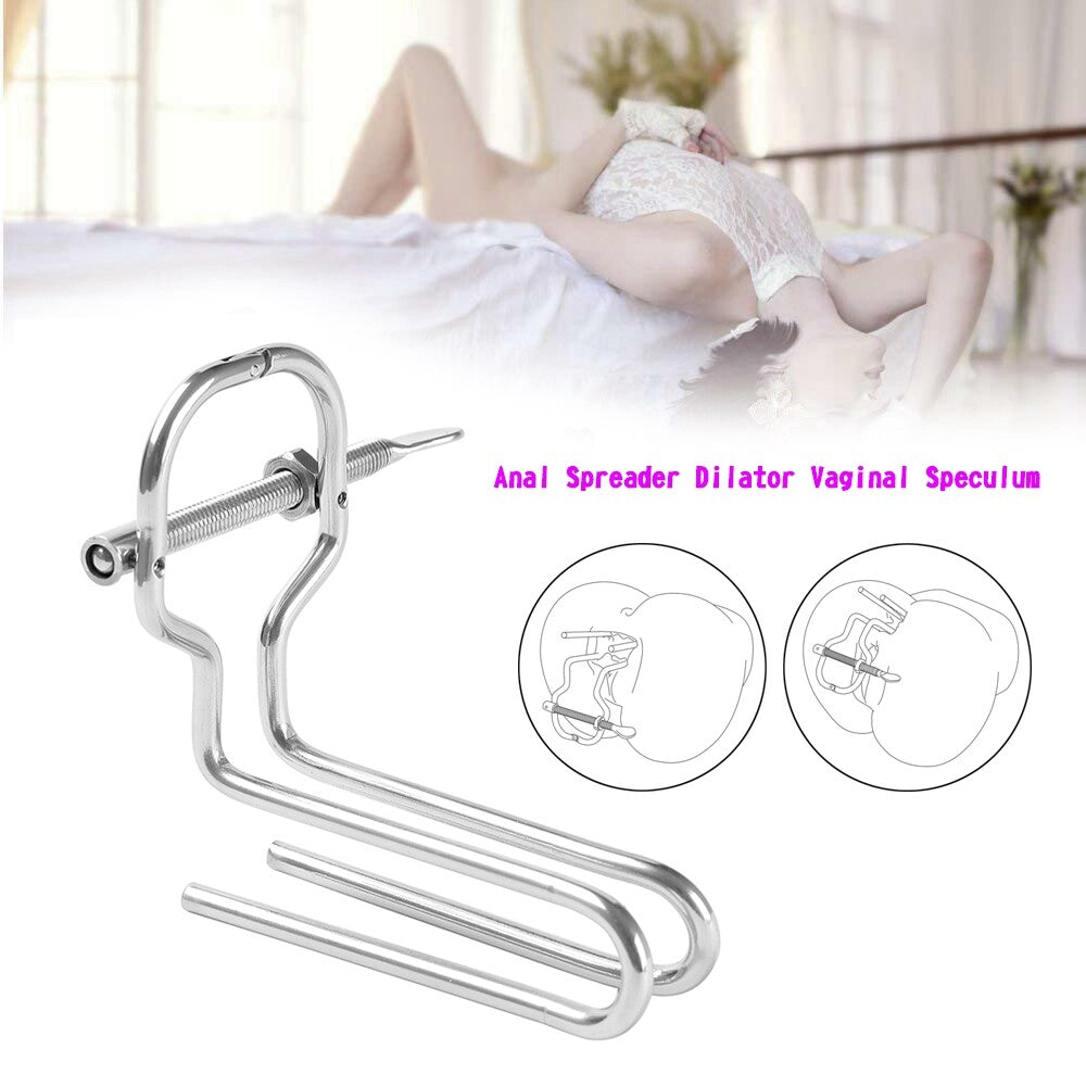 Stainless Steel Extreme Anal Spreader Vaginal Dilator/Vaginal Speculum Mirror US