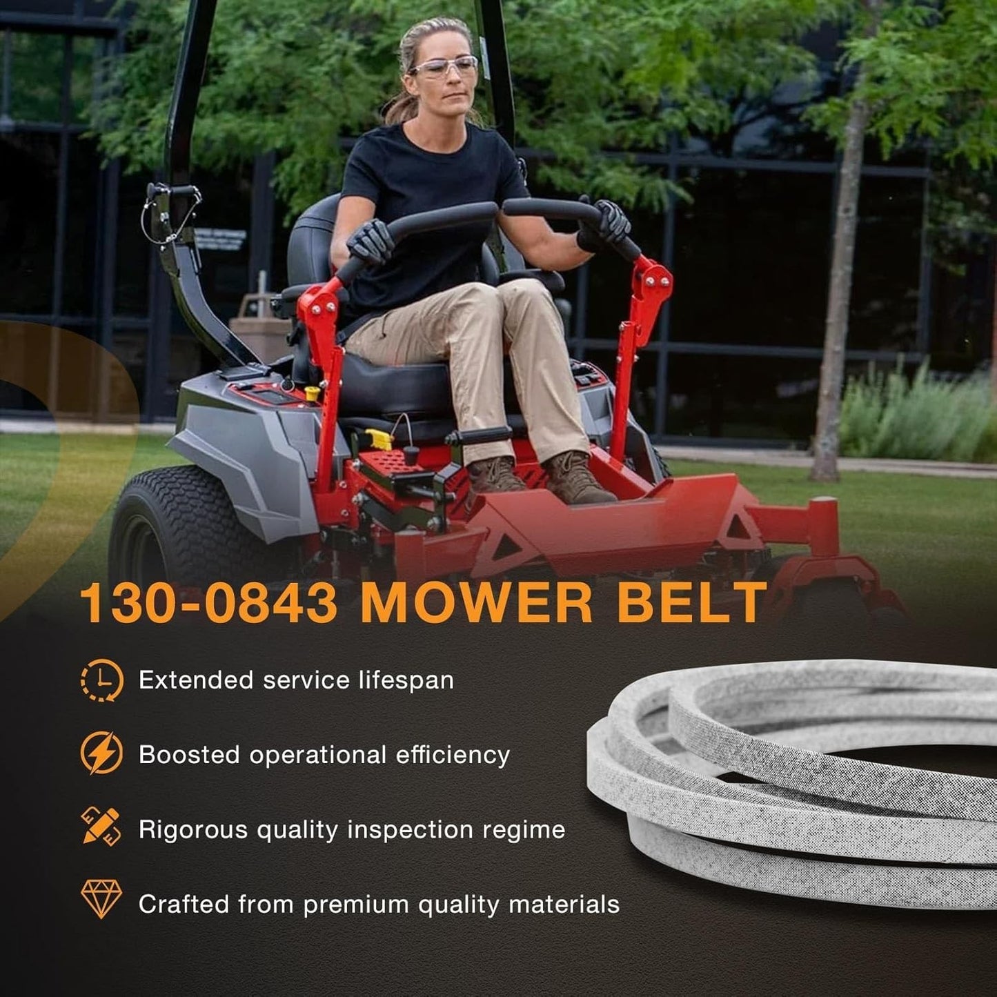 144.4" x 0.5" Mower Deck Belt For Exmark Quest Toro TimeCutte 50" 54" 130-0843