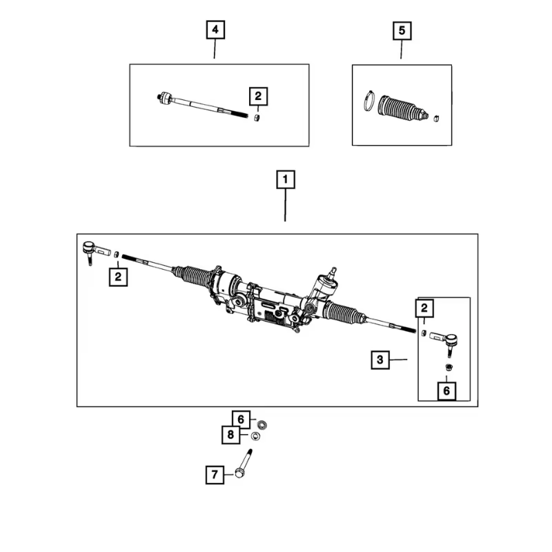 A pack of 2 Left+Right Front Outer Tie Rod End for Ram 1500 2019 2020 2021-2023