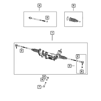 A pack of 2 Left+Right Front Outer Tie Rod End for Ram 1500 2019 2020 2021-2023