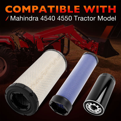 6Pack Air Oil Fuel Filter Kit For Mahindra 4540 4550 006000455F1 006000456F1