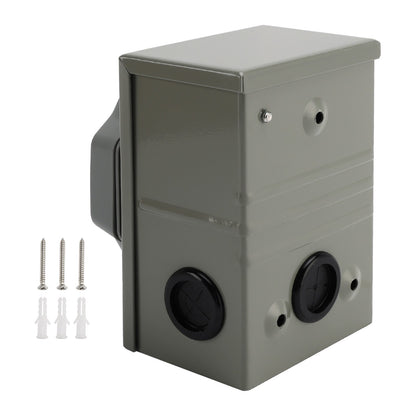 RV 50 Amp Power Inlet Box Receptacle 3 Prong Locking Plug with LED Light